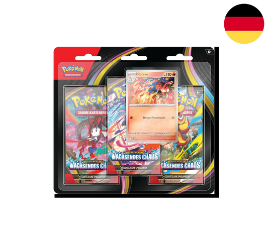 Pokemon TCG: Mega Entwicklung - Wachsendes Chaos - 3-Pack Blister [DE] (Preorder/Release Date: 22.05.2026)